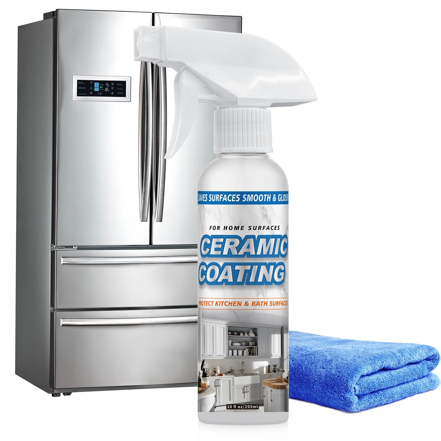 WEYSTOM Ceramic Coating Spray Kit – Nano Protective Sealant for Kitchen & Bathroom | Hydrophobic, Anti-Fingerprint & Stain-Resistant Surface Coating, Long-Lasting Shine