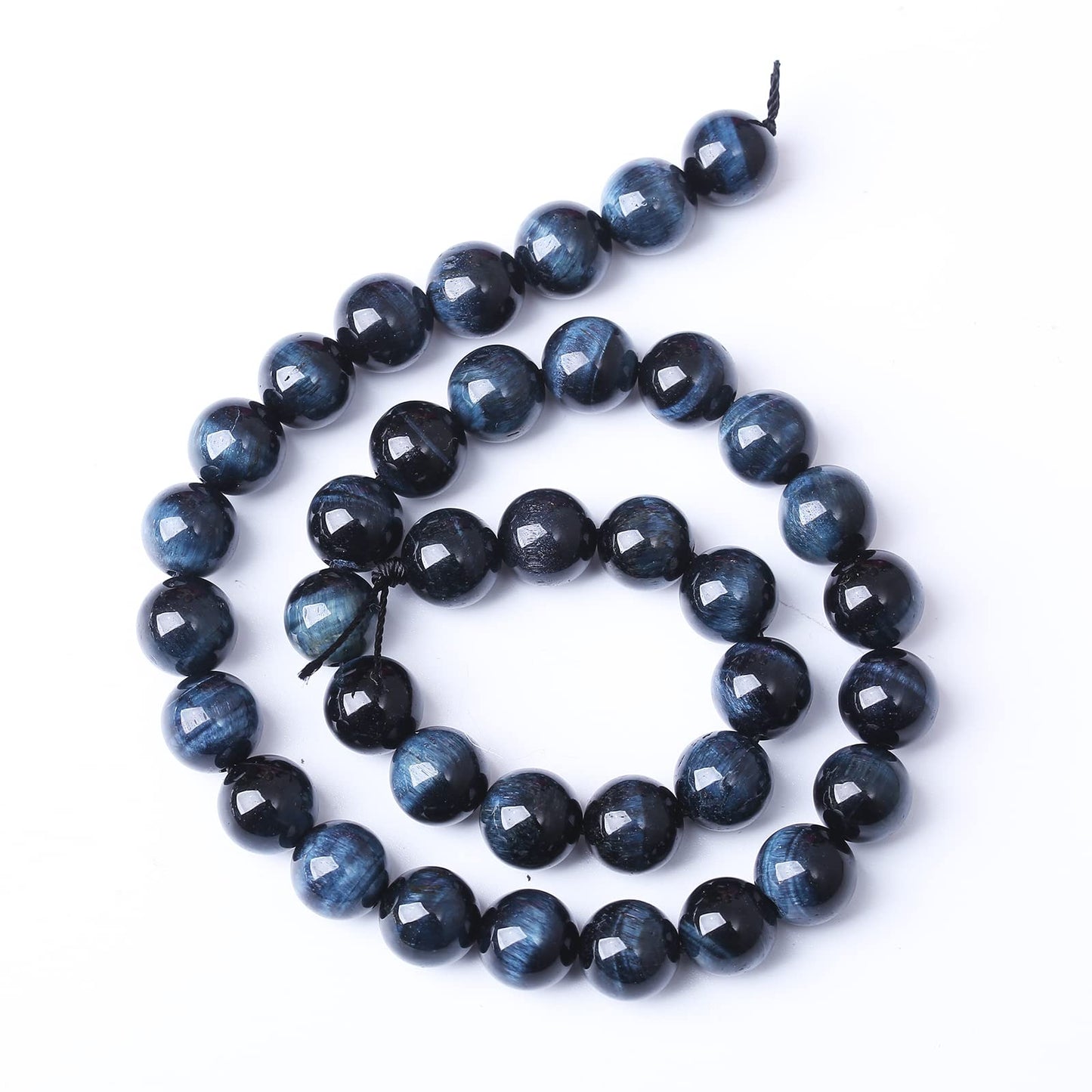 36PCS 10MM AAA Blue Black Tiger Eye Stone Beads Natural Gemstone Bead Crystal Healing Energy Jewelry Making DIY 15 inches