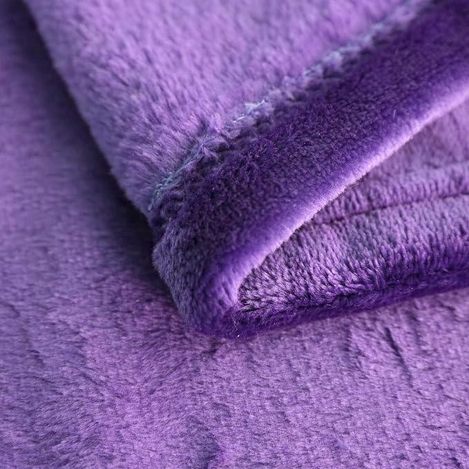 SOCHOW Flannel Fleece Blanket Luxury Twin XL Size, All Season Lightweight Super Soft Cozy Blanket for Bed or Couch, Purple, 66x90 inches