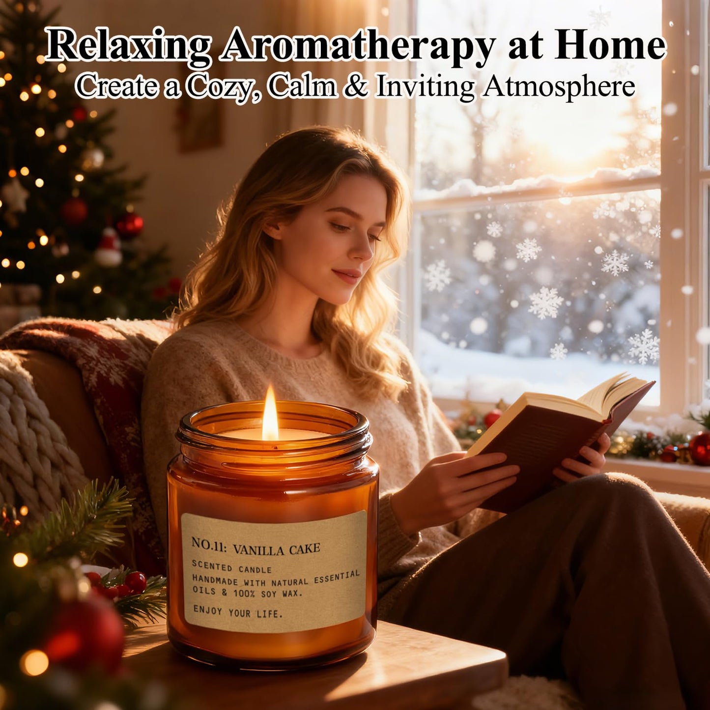 12 Pack Aromatherapy Candles for Home Scented, Aromatherapy Jar Candle Gifts for Women, Natural Soy Wax Amber Candle Set, Scented Candles Set for Birthday Present