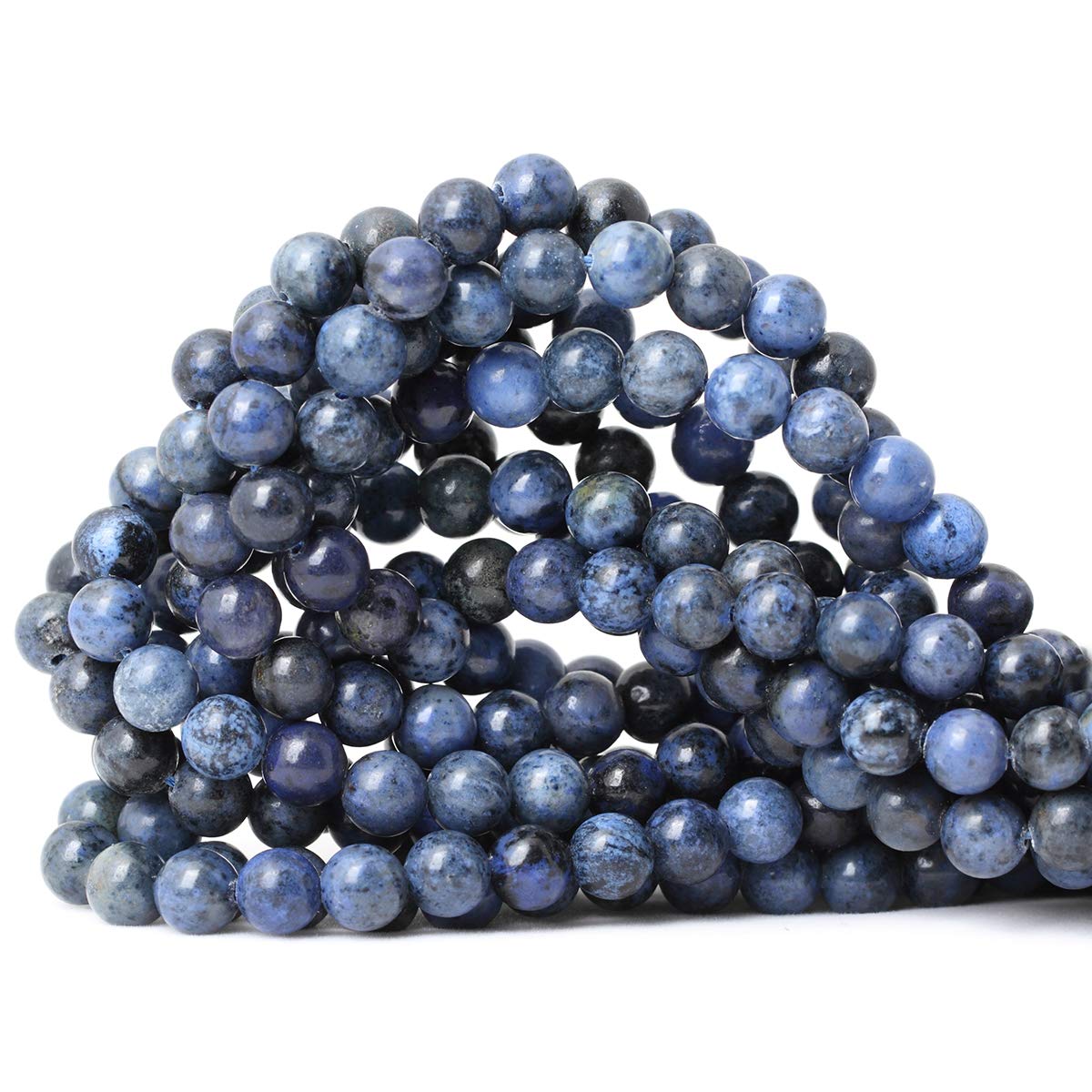 CHEAVIAN 45PCS 8mm Natural Dumortierite Gemstone Round Loose Stone Beads for Jewelry Making Crafts Design 1 Strand 15"