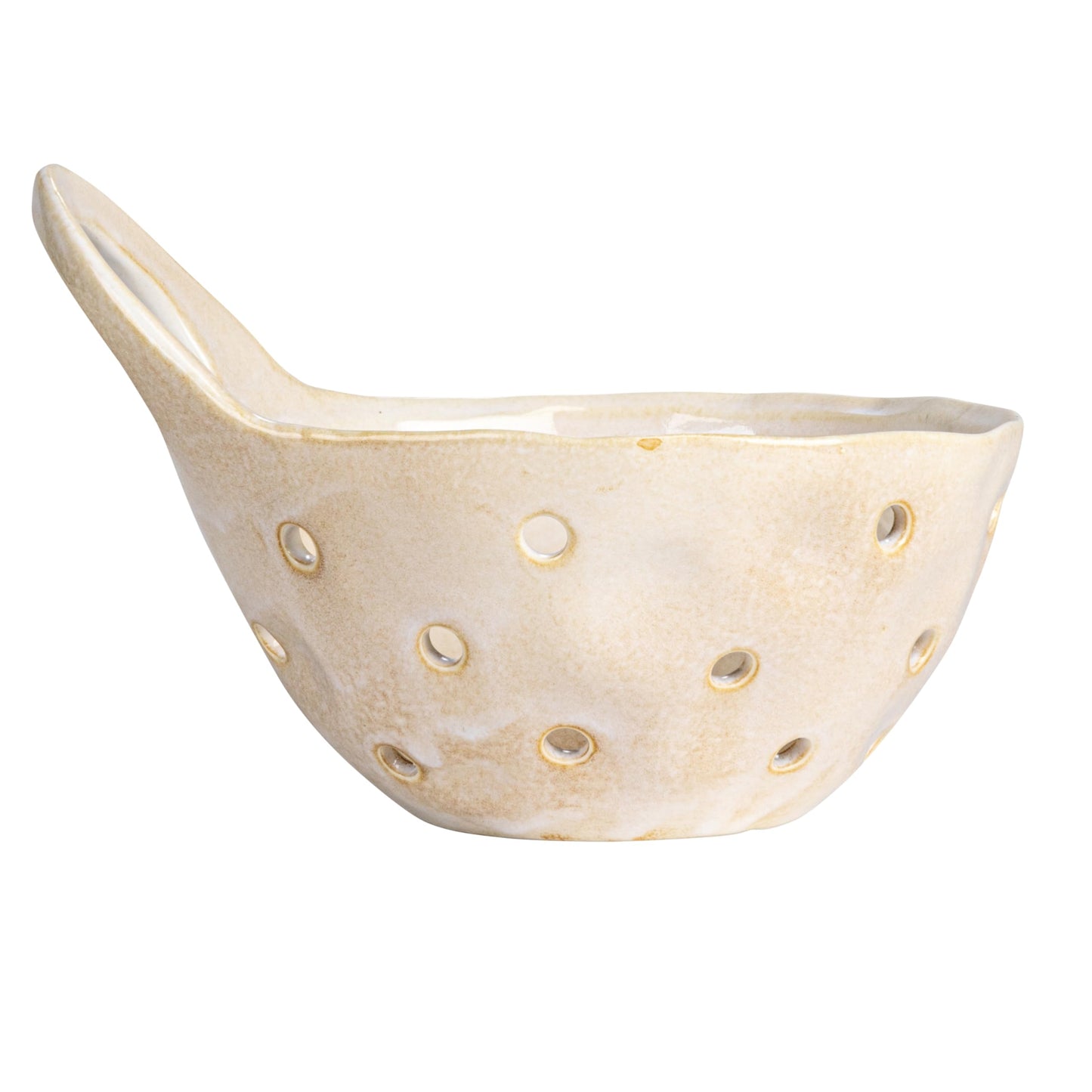 Creative Co-Op Set of 2 Cream Stoneware Colanders
