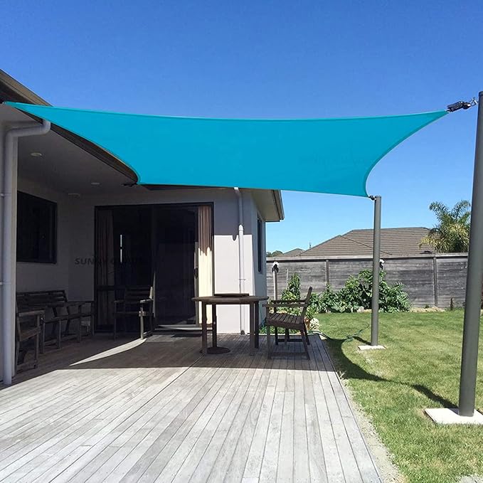 SUNNY GUARD Custom Size 5'x9' Turquoise Blue Sun Shade Sail Rectangle UV Block Shade for Backyard Yard Patio Deck Garden(Customized)