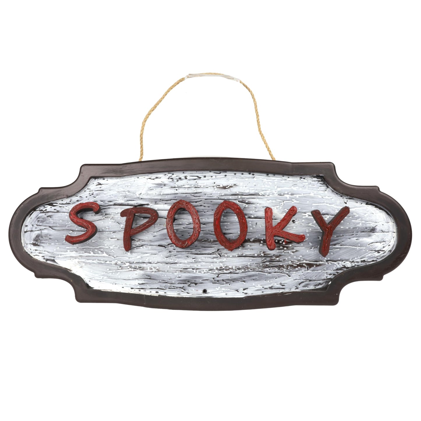 Needzo Animated Spooky Sign, Light Up Hanging Halloween Decor, Haunted House Accessory, 20.5 Inches