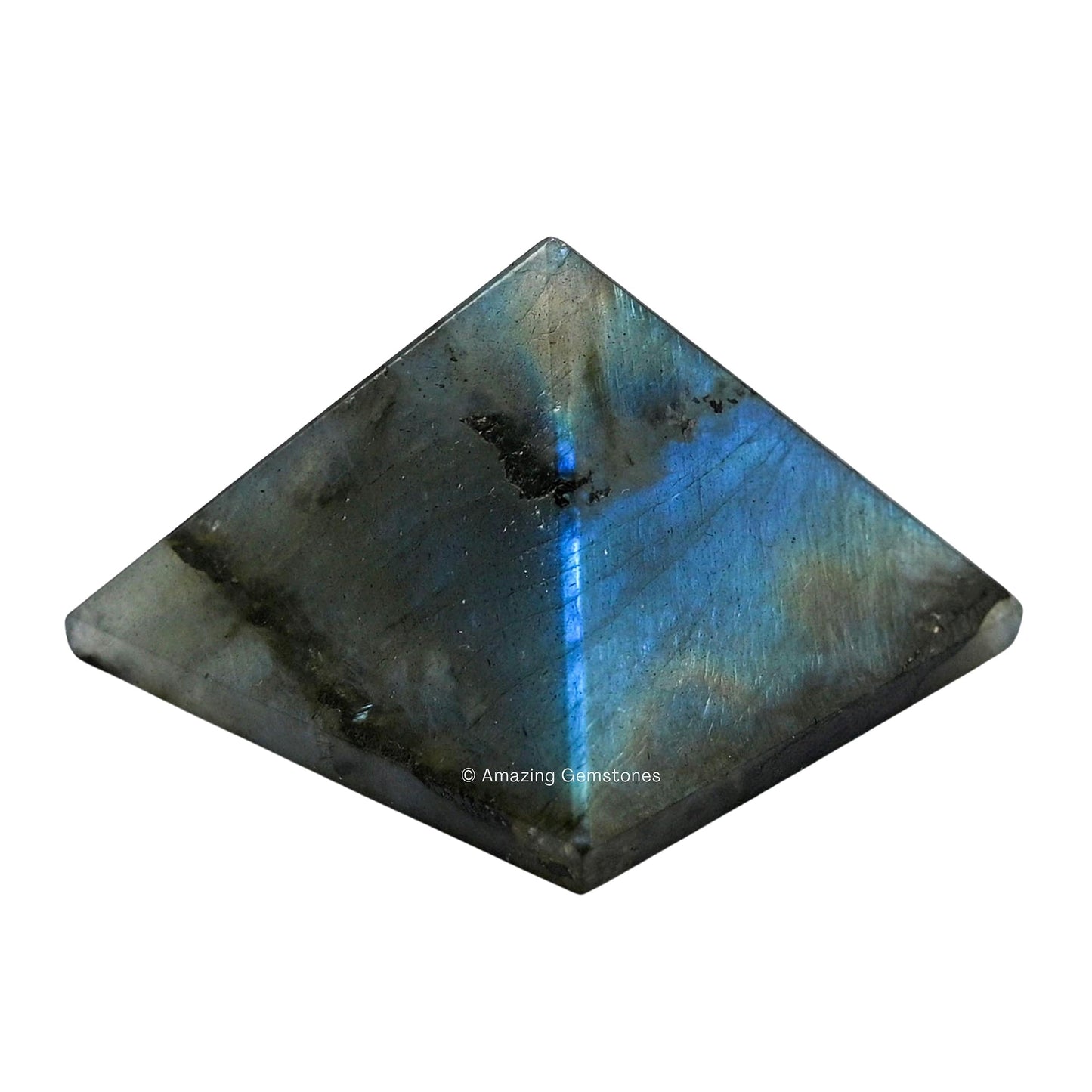 Amazing Gemstone Labradorite Pyramid Crystal Healing Stones - 1.5" Great Pyramid Figurine of Natural Stone Pyramid for Meditation, Reiki, Chakra Balancing and Crystal Pyramids Grid