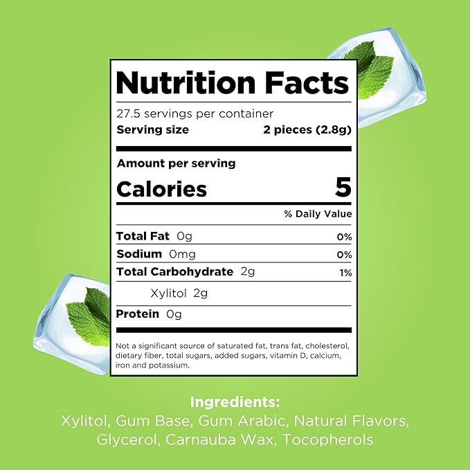 PUR Gum | Aspartame Free Chewing Gum | 100% Xylitol | Natural Coolmint Flavored Gum, 55 Pieces (Pack of 6)