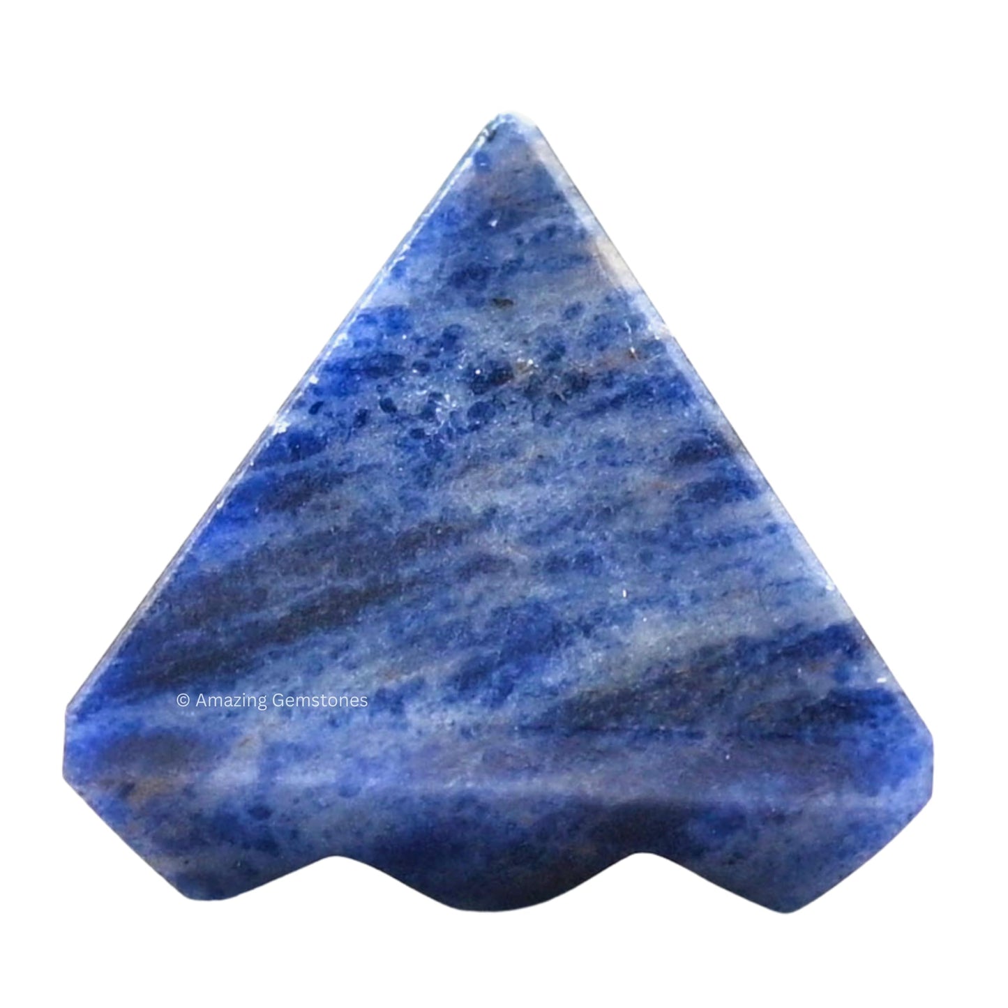Amazing Gemstone Sodalite Crystal Pyramid with 9 Pyramid Plate Bottom - 1" Mini Pyramid Figurine of Natural Stone Pyramid for Meditation, Reiki, Chakra Balancing Vastu Pooja and Crystal Grids