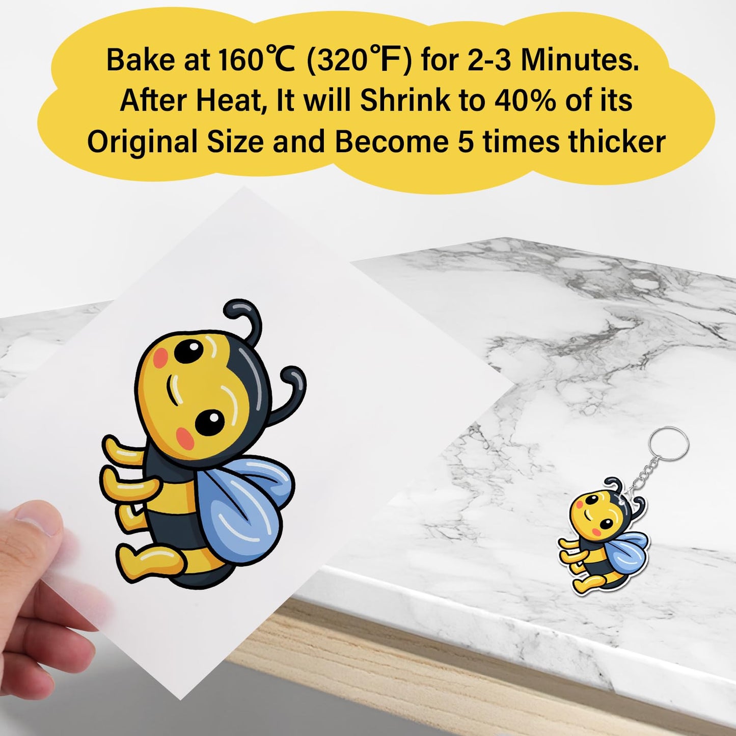 CRTWDMAN 161 Pcs Shrink Paper Keychain Kit,with 30 Pcs Shrinky Plastic Sheets 7.9"x5.7",Hole Punch,Lobster Clasps,Jump Rings DIY Crafts for Adults and Teens