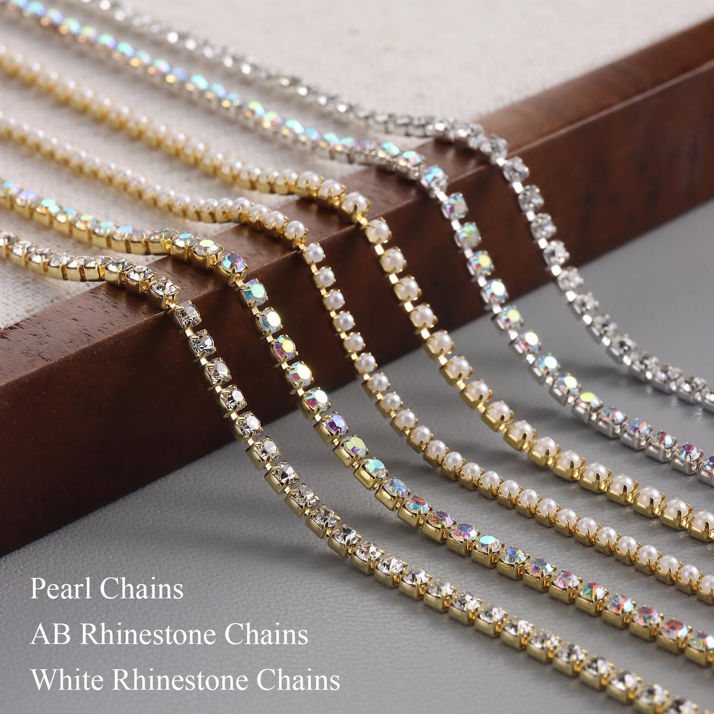 Furtherpretty 3D Chain Nail Charms Set, 12 Strips Gold Silver Metal Bead & Pearl Rhinestone Chains for Nails, Y2K Gothic Punk Dangle Nail Charms Piercing Decorations Accessories Manicure Supplies