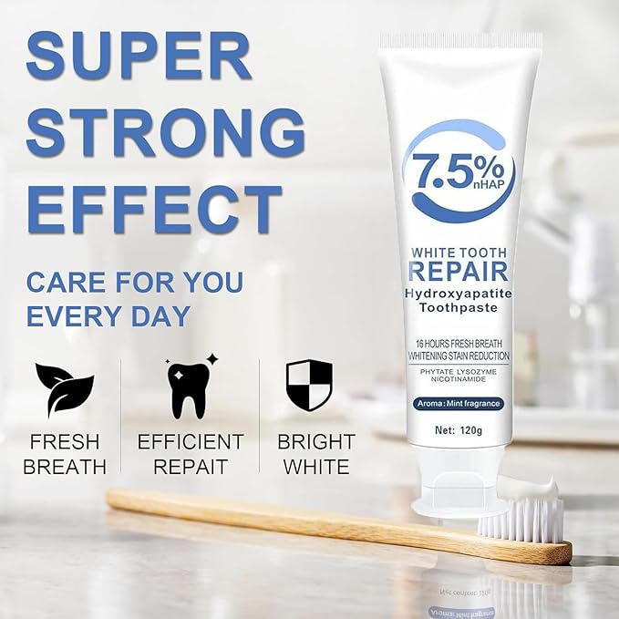 Hydroxyapatite Toothpastes, Hydroxyapatite Toothpastes for Enamel Protection and Tooth Strengthening, Gentle Mint, Fresh Breath, Daily Use for Oral Health, 4.23oz