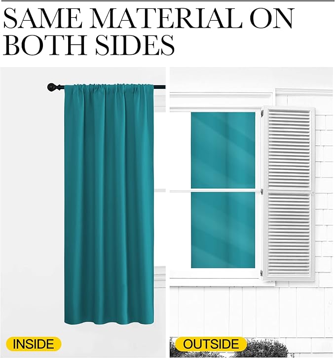 NICETOWN Blackout Curtains for RV Windows, Peacock Blue, 29" by 20", 2 Panels, Room Darkening Window Curtain Panels, Easy-Care Solid Thermal Insulated Draperies/Drapes for Daughter Room