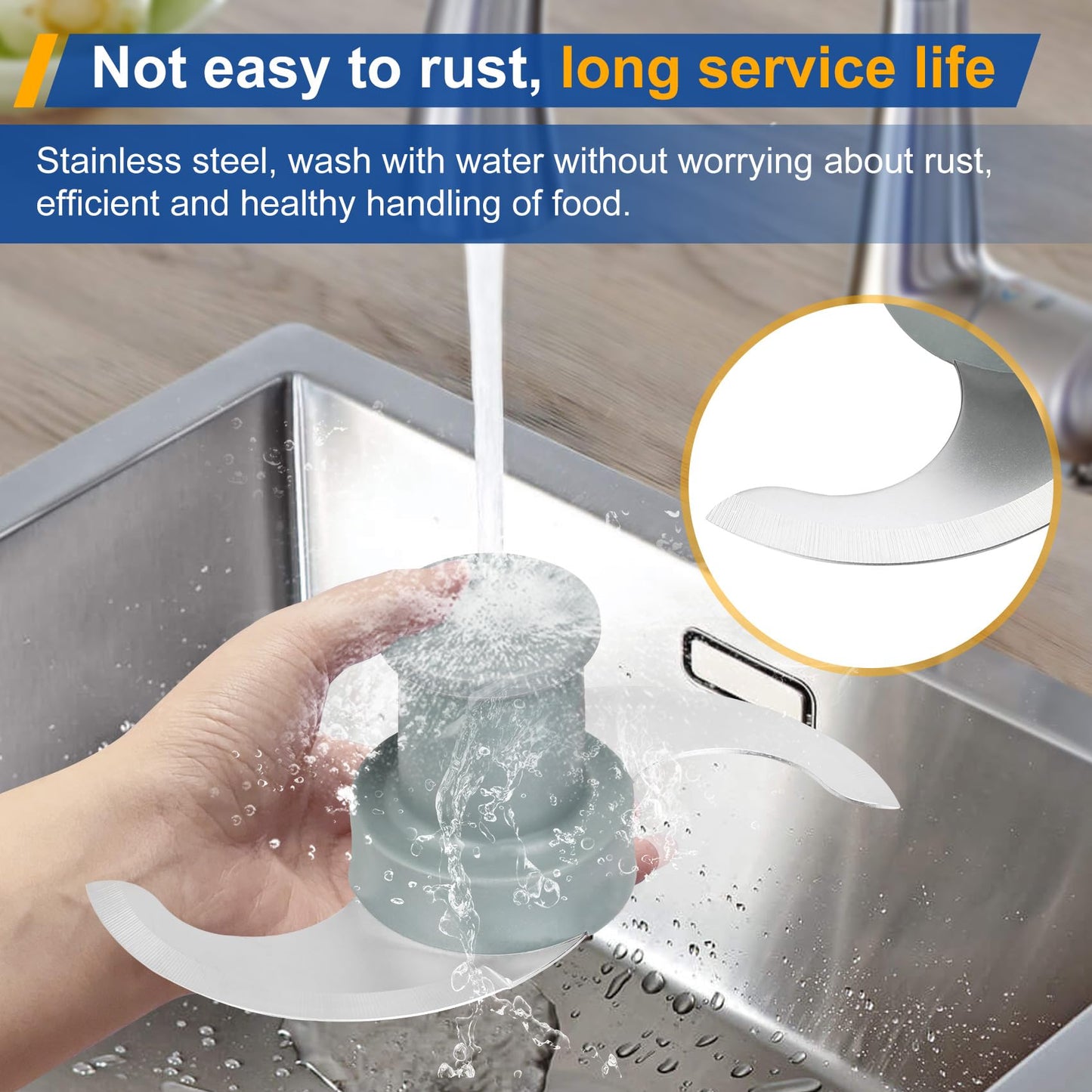 27055 S Smooth Blade Compatible with robot coupe Commercial Food Processor, Replacement for R201, R2, R2A, R2N, R2B, R2U, Stainless Steel Blade with Pitch, 1 Year Warranty