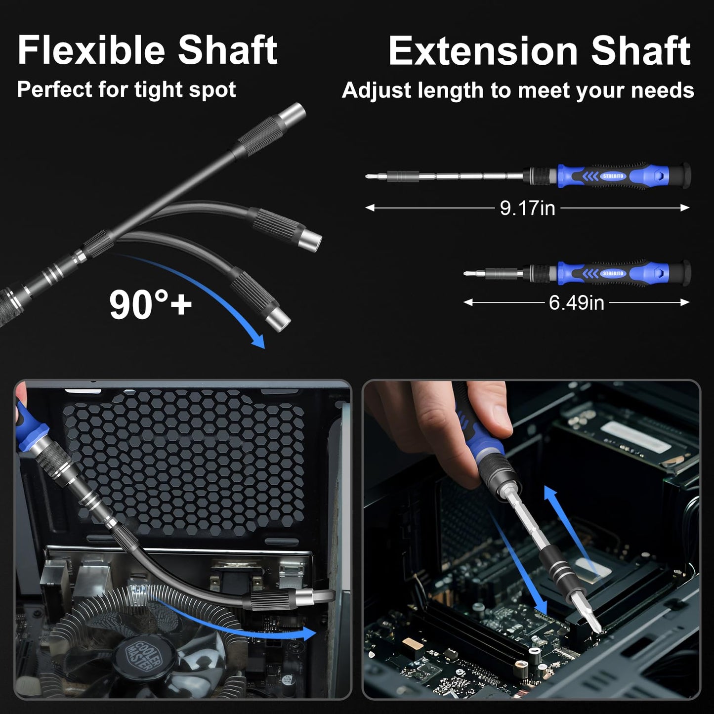 STREBITO Electric Screwdriver, 144-in-1 Precision Screwdriver Set, 120 Magnetic Bits, Organized Storage and Portability, Small Tool Kit for Electronics, PC, Computer and Laptop