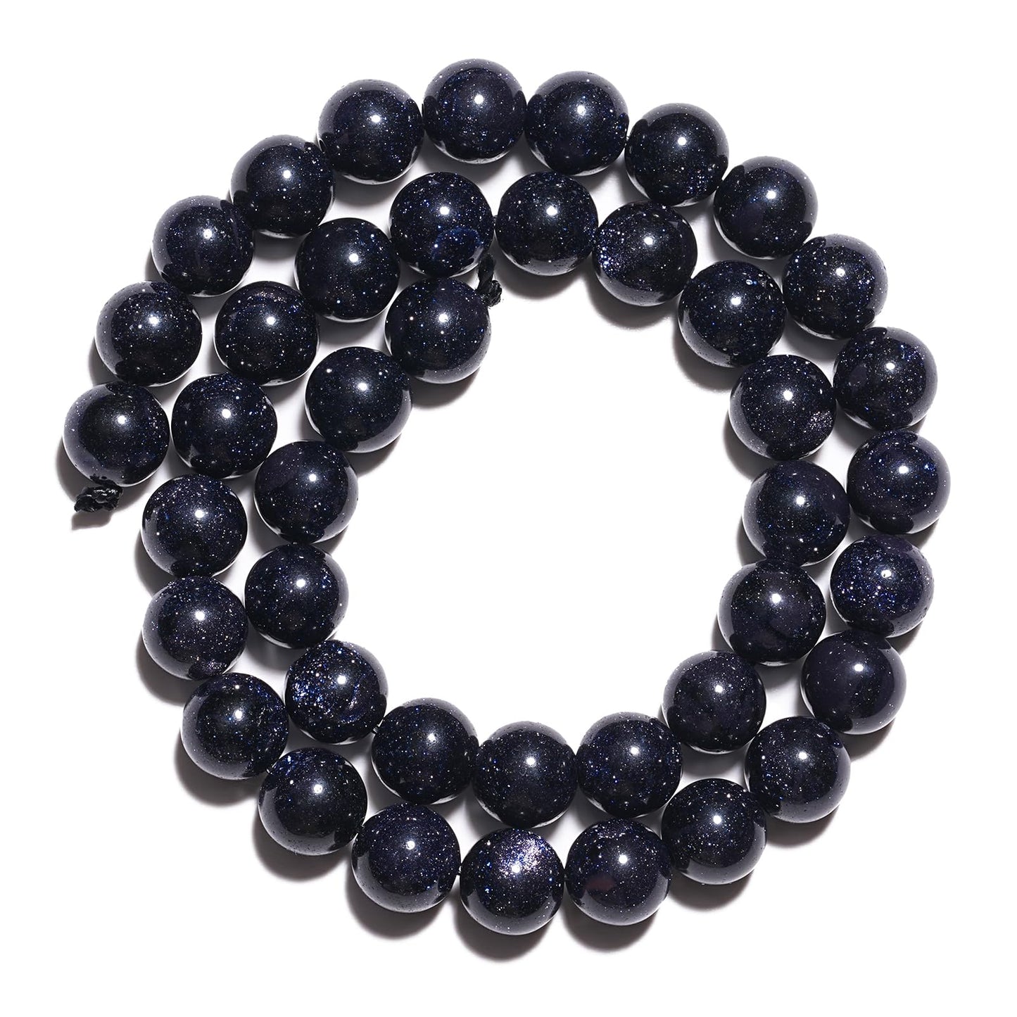 8mm Natural Blue Sandstone Gemstone Polished Round Smooth Stone Beads for Bracelets Jewelry Making