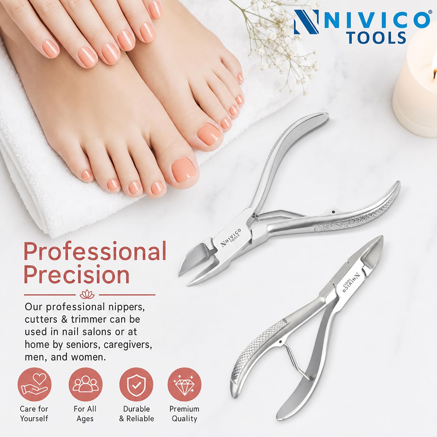 Nail Cutter 4" - 10cm, Single Leaf Wire Spring - Professional Nail Clipper Printed Handle Satin Finish, Stainless Steel Nail Trimmer Single leaf Wire Spring for Manicure