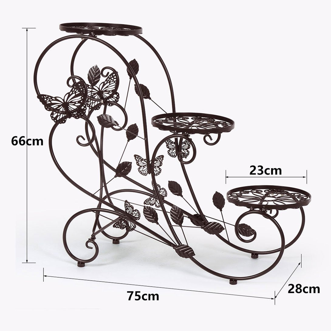 Windpost 3-Tiered Plant and Flower Stand Plant Flower Pot Rack with Classic Design,Bronze