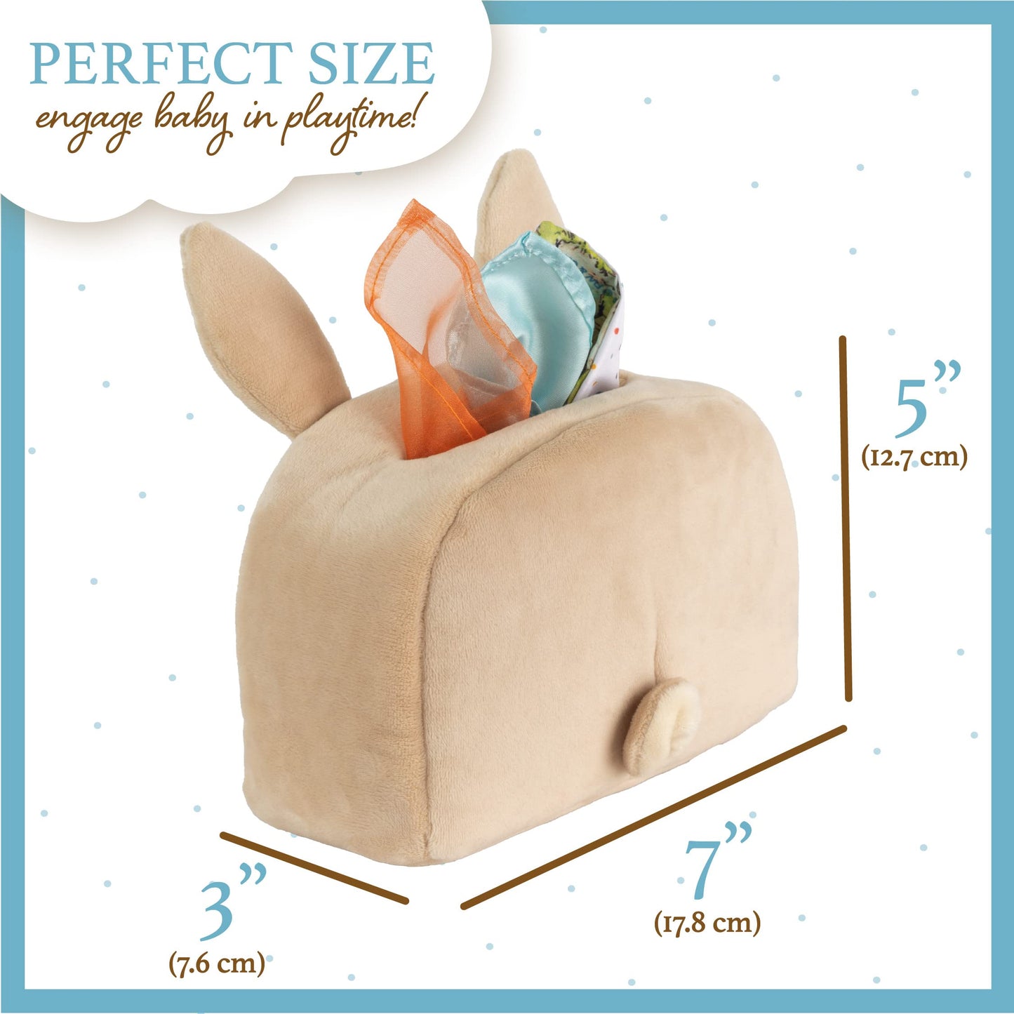 Kids Preferred Peter Rabbit Tissue Box Sensor Toy 8 Double Sided Tissues For Infants, Babies, and Kids Based on the Beatrix Potter Books