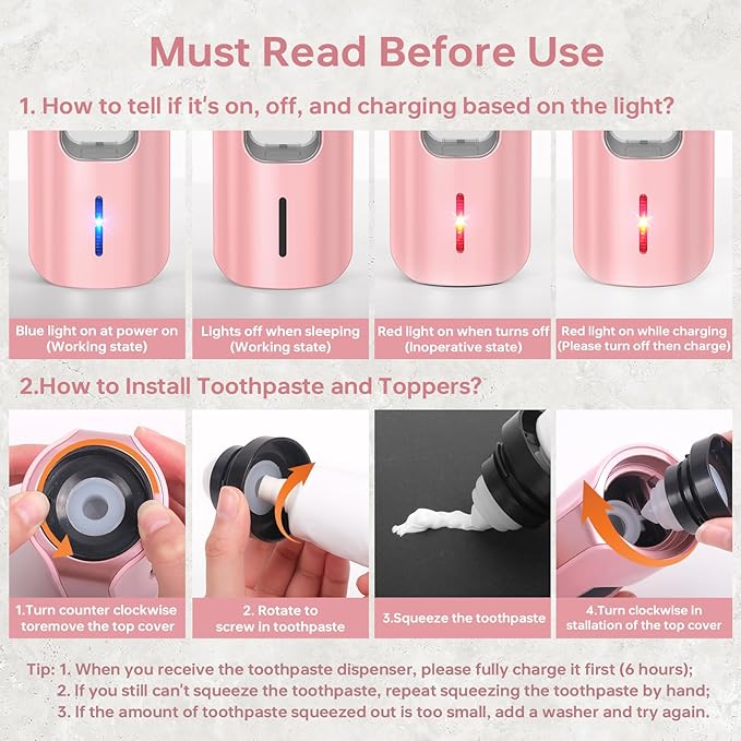 Automatic Toothpaste Dispenser Wall Mounted - Hands-Free Toothpaste Squeezer with 3 Speed Settings, 2 Toothbrush Holders & Strong Adhesive - Smart Bathroom Organizer for Kids and Adults