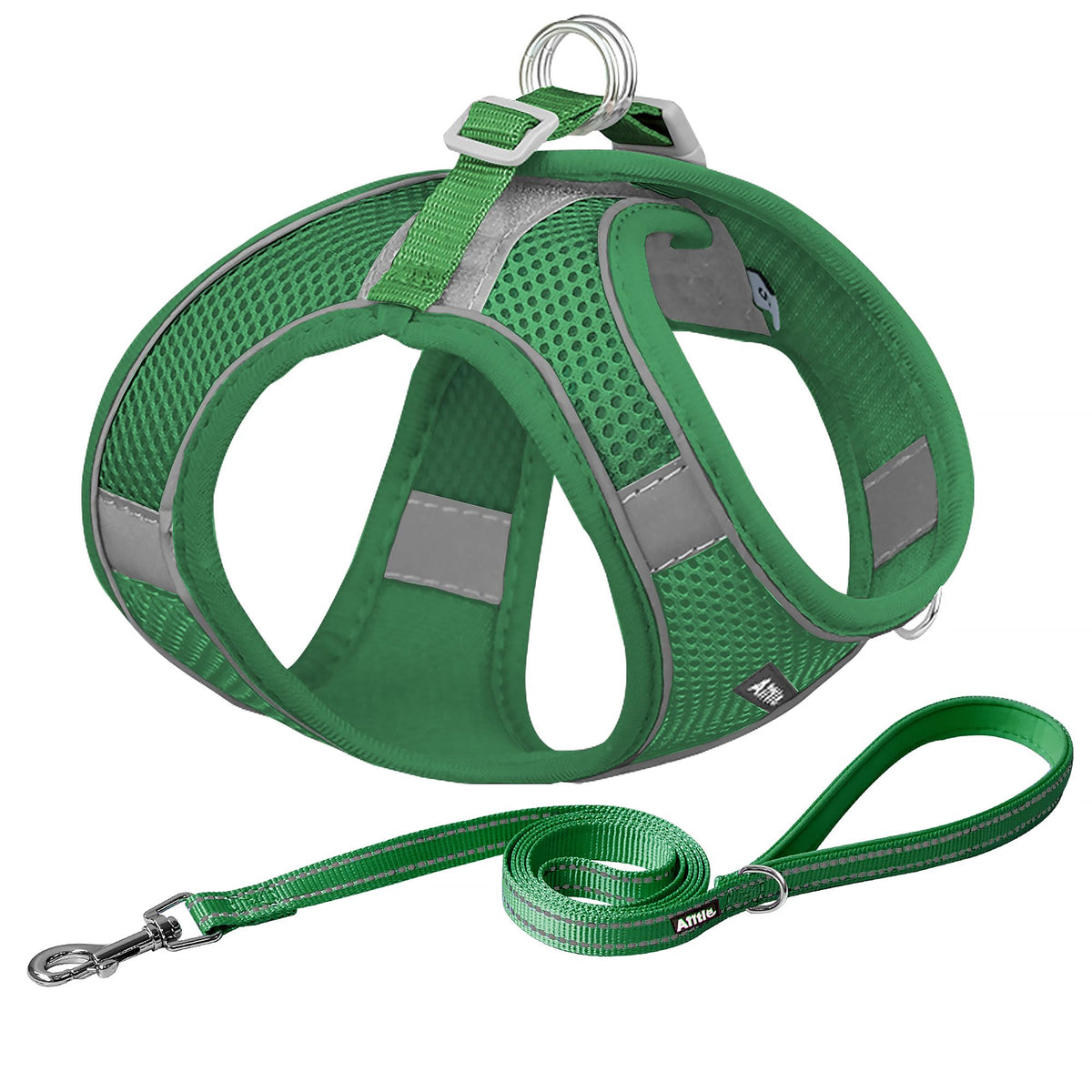 AIITLE Dog Harness and Leash Set, Step-in Puppy Vest, Pure Turquoise XXXS