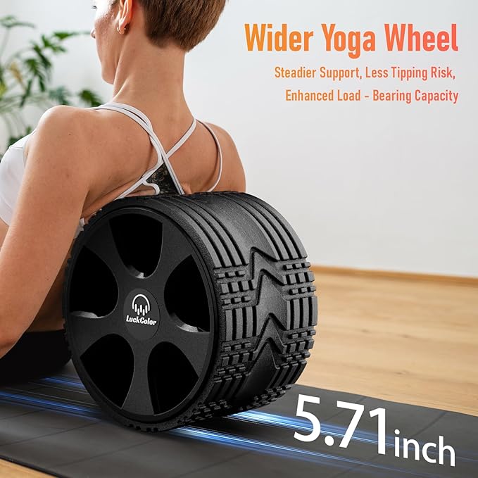 Back Roller Wheel for Deep Tissue Massage,Yoga Wheel for Back Pain & Stretching, Comfy Deep Tissue Massage Roller for Back,Spine Alignment & Tension Relief