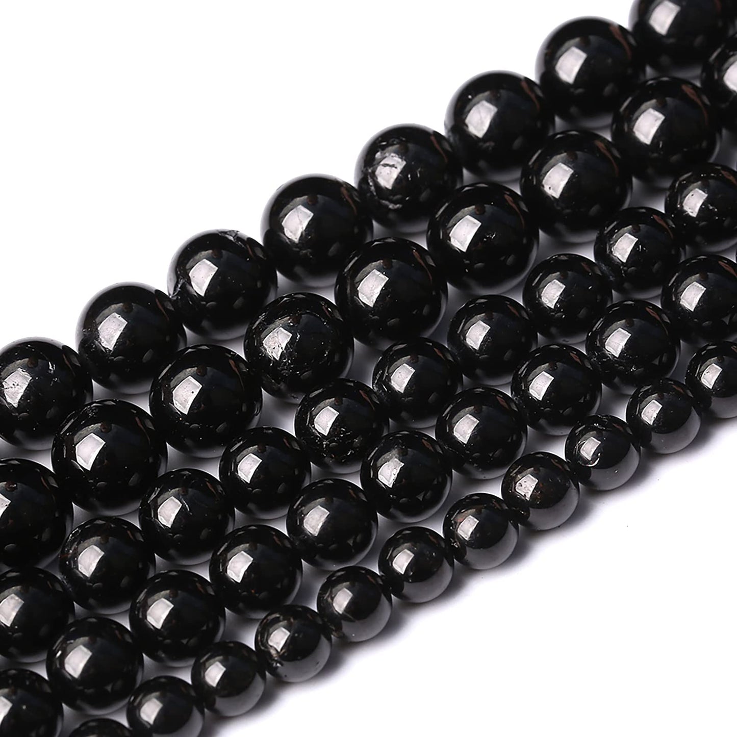 60pcs 6mm AAAA Natural Black Tourmaline Gemstone Beads Round Loose Beads for Jewelry Making DIY Bracelet Necklace