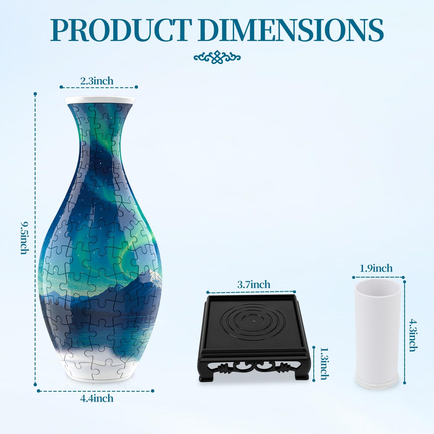 3D Puzzles Vase for Adults, Crafts for Adults, 160 Pieces Plastic DIY Unique Flower Vase with LED Light, House Warming Gift Birthday Gifts for Flower Arrangements and Home Decor (Night Light)