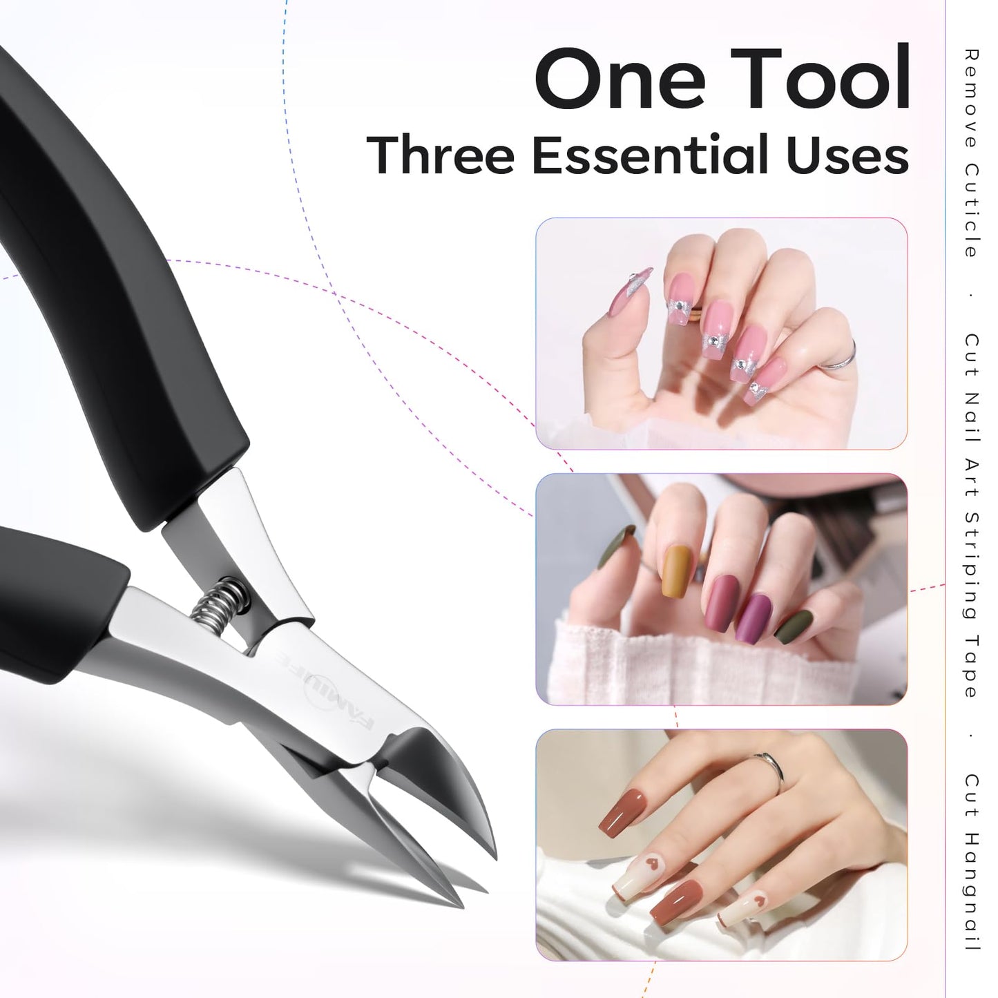FAMILIFE Toe Nail Clippers for Thick Toenails, Professional Stainless Steel Ingrown Toenail Clippers, Sharp Durable Blades Pedicure Tools with Non-Slip Plastic Handle for Salon & Home Use