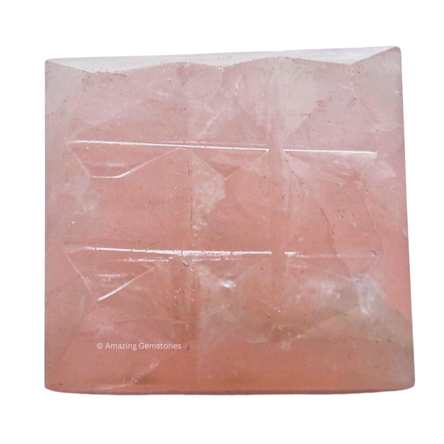 Amazing Gemstone Rose Quartz Crystal Pyramid with 9 Pyramid Plate Bottom - 1" Mini Pyramid Figurine of Natural Stone Pyramid for Meditation, Reiki, Chakra Balancing Vastu Pooja and Crystal Grids