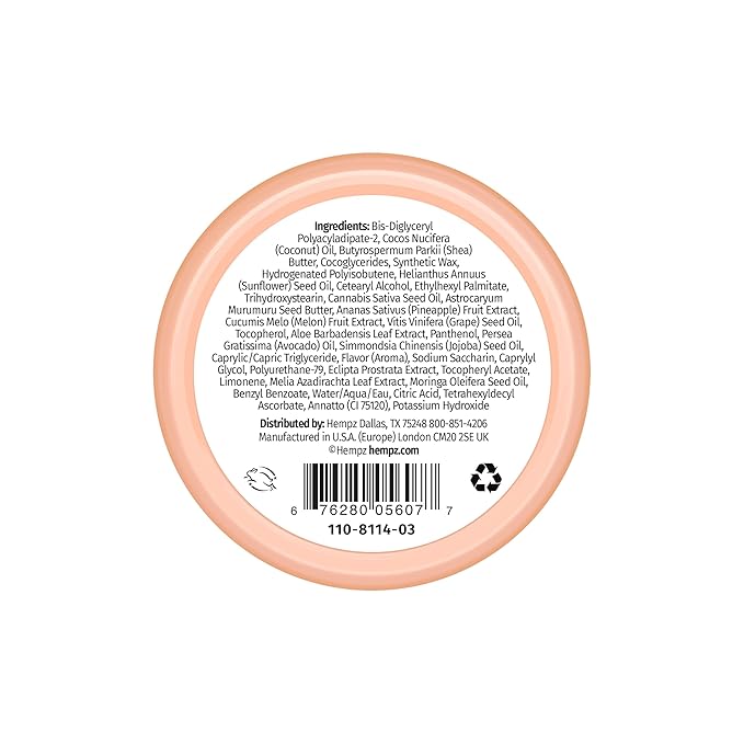 Hempz Hydrating Lip Sleeping Mask - Sweet Pineapple & Honey Melon (.70 Oz.) | Overnight Hydrating Lip Balm for Dry Lips, Lip Repair, Chapped Lip Treatment & Nourishment for Women