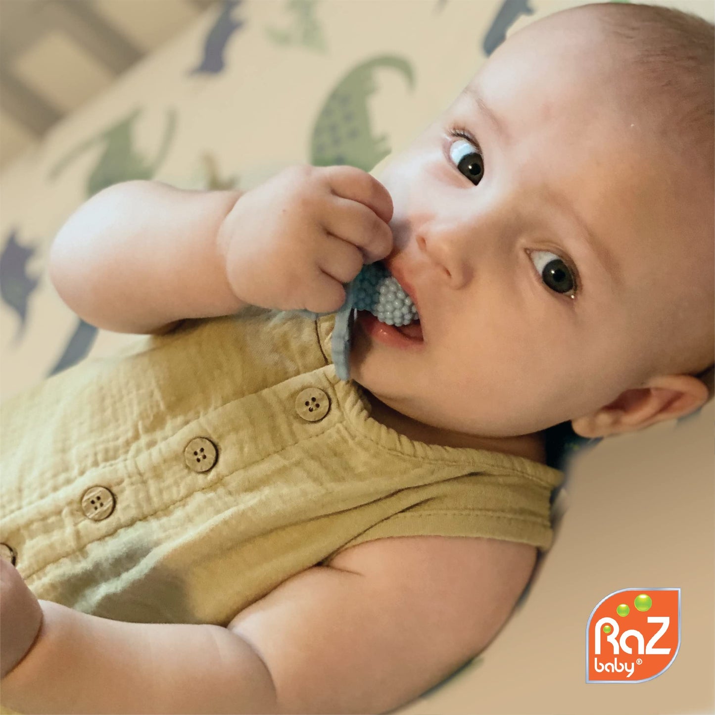 RaZbaby RaZberry Teether 2-Pack (Red/Blue) + RaZberry Pop Teether for Babies 3 Months & Up - BPA Free Silicone - Textured for Sensory Stimulation and Development