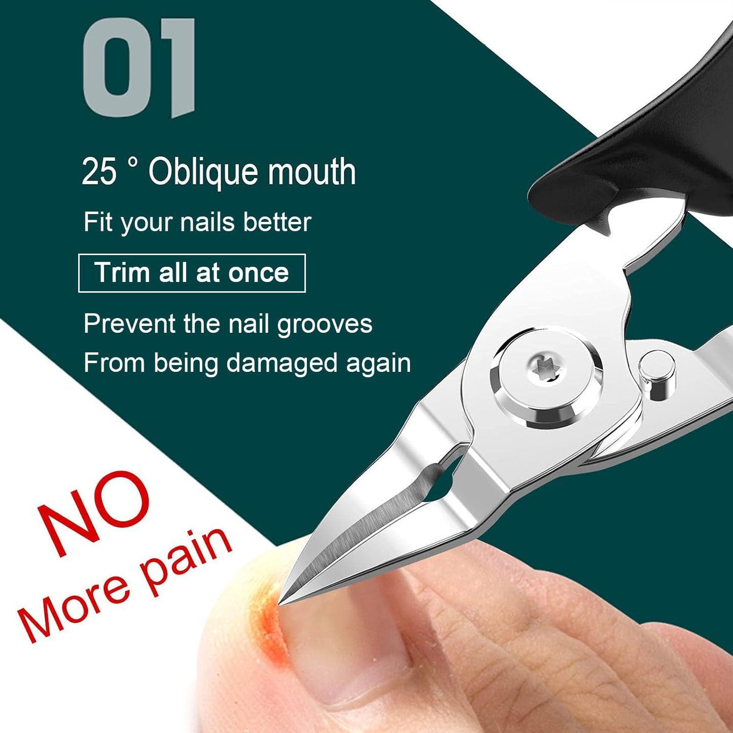 Ingrown Toenail Clippers(Upgrade), Steel Nail Clippers for Professional Podiatrist, Unique Long Handle Curved Blade Tool for Thick & Ingrown Nails, Suitable for Men, Women and Elderly-XIORRY