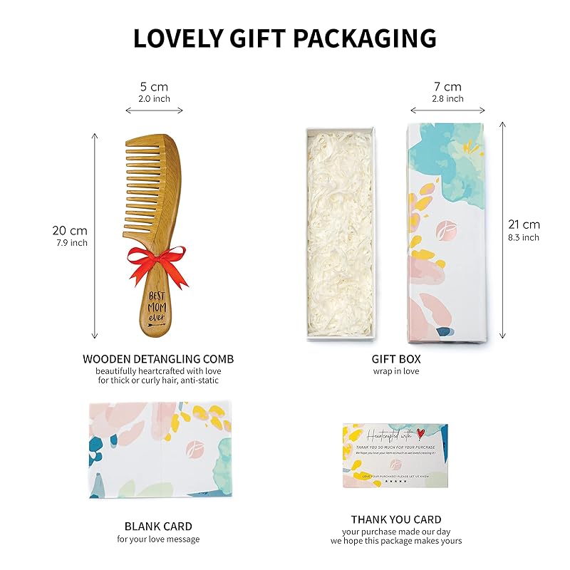 Wooden Comb, Mom Birthday Gifts, Best Mom Ever Gifts, Facial Beauty Roller Skin Care Tools, Mother's Day Present for Mom