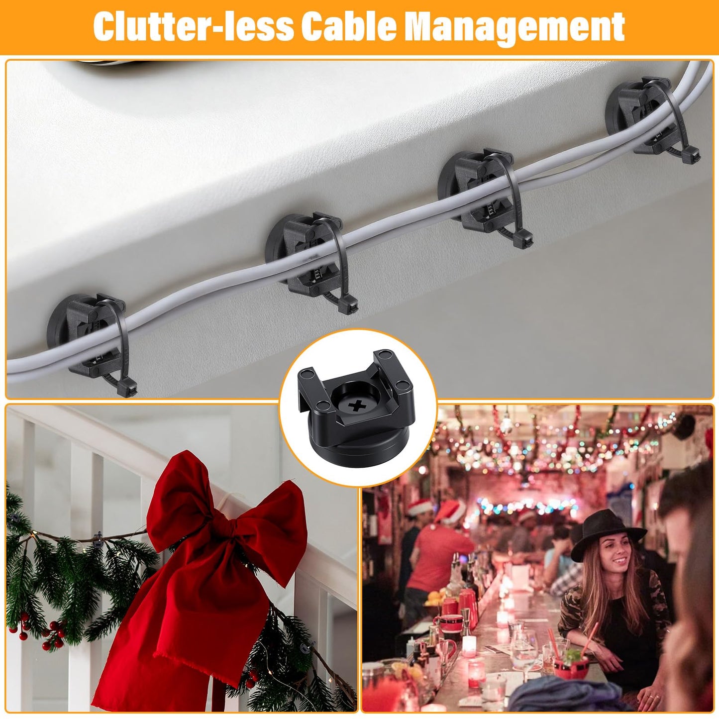 112 Pieces Magnetic Cable Zip Tie Mounts, 12 Pcs Magnets with 100 Pcs Cable Zip Ties, Multipurpose Magnetic Cables Holder for Cables Management, Wire Management Bases