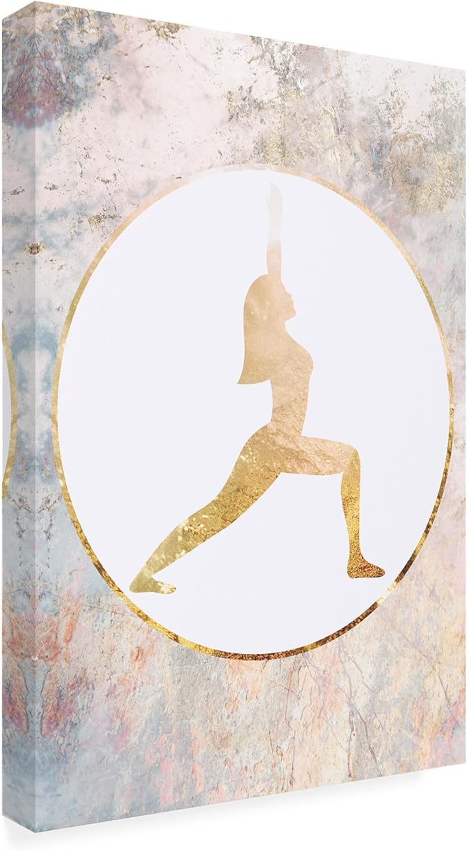 Trademark Fine Art Canvas Wall Art - Sarah Manovski 'Yoga Gold Marble 3' Wall Art for Living Room, Bedroom, or Office Décor