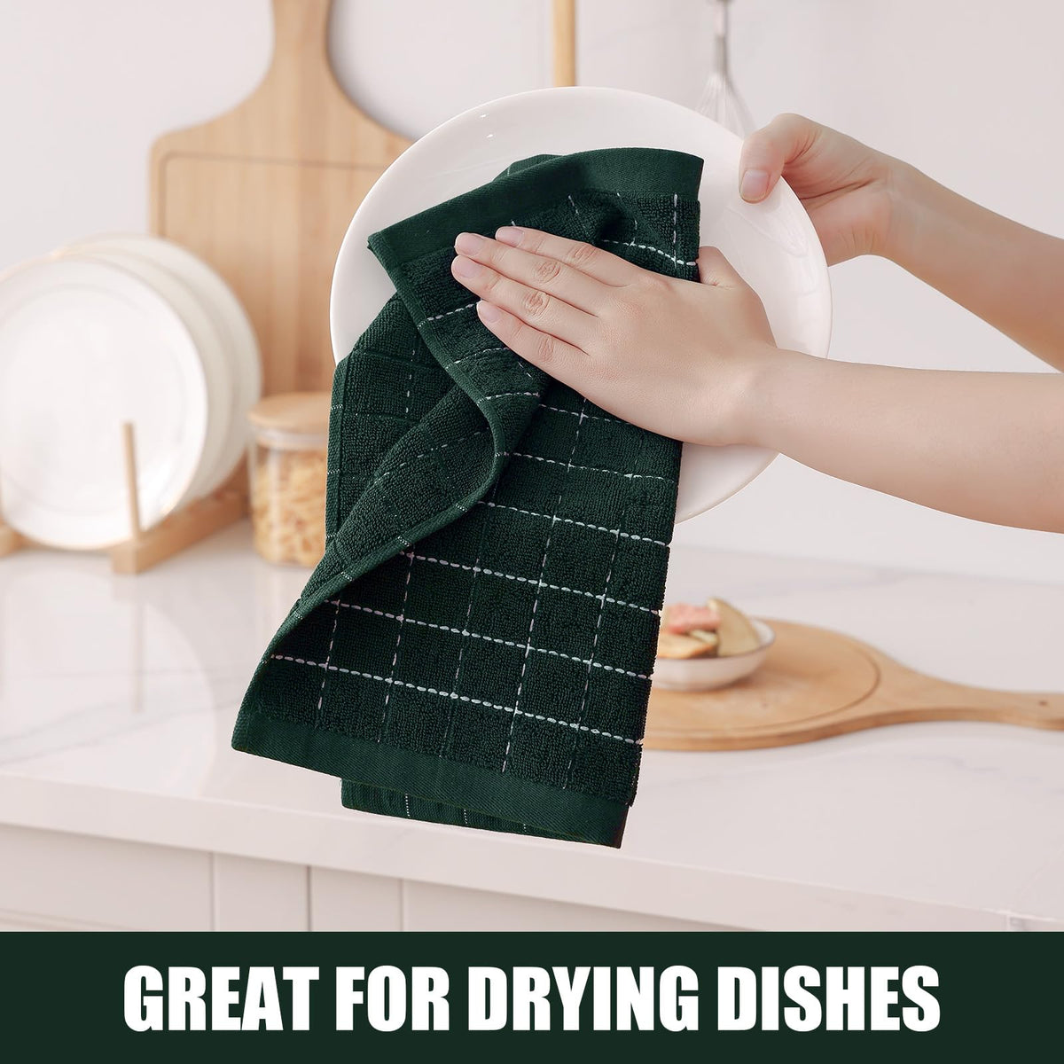 100% Cotton Terry Kitchen Dish Cloths (8 Count)