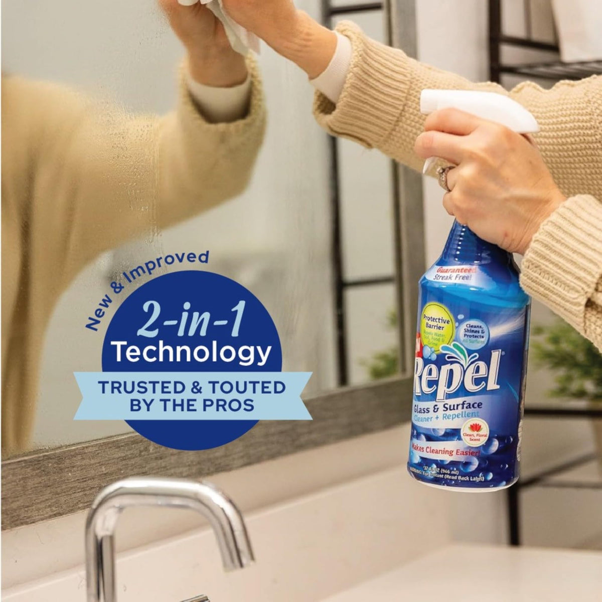 New REPEL Glass and Surface Cleaner with Barrier Technology (384 Fl Oz )