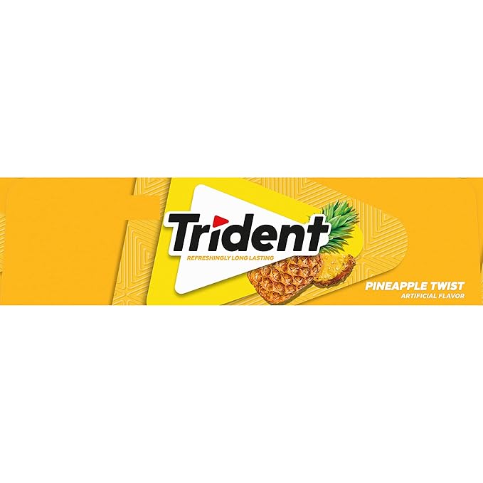 Trident Pineapple Twist Sugar-Free Chewing Gum, 12 Packs of 14 Pieces (168 Total Pieces)