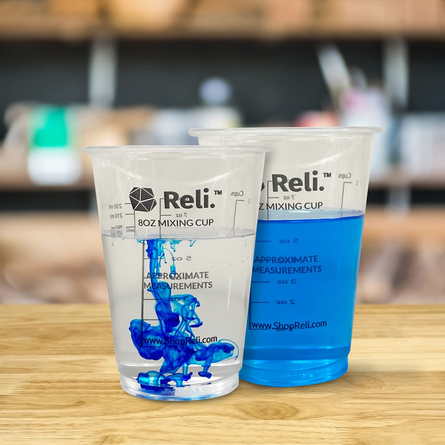 Reli. (120 Pcs) 8 oz Paint Mixing Cup/Resin Mixing | Disposable Measuring Cups | Clear Plastic Measure | Use for Paint, Epoxy Resin, Pigments