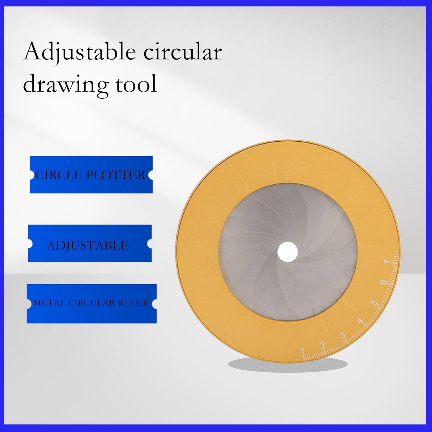 LXFNDZW Adjustable Circle Drawing Tool - Professional Metal Circle Ruler for Drawing Perfect Circles, Geometric Drafting Tool with Precision Scale