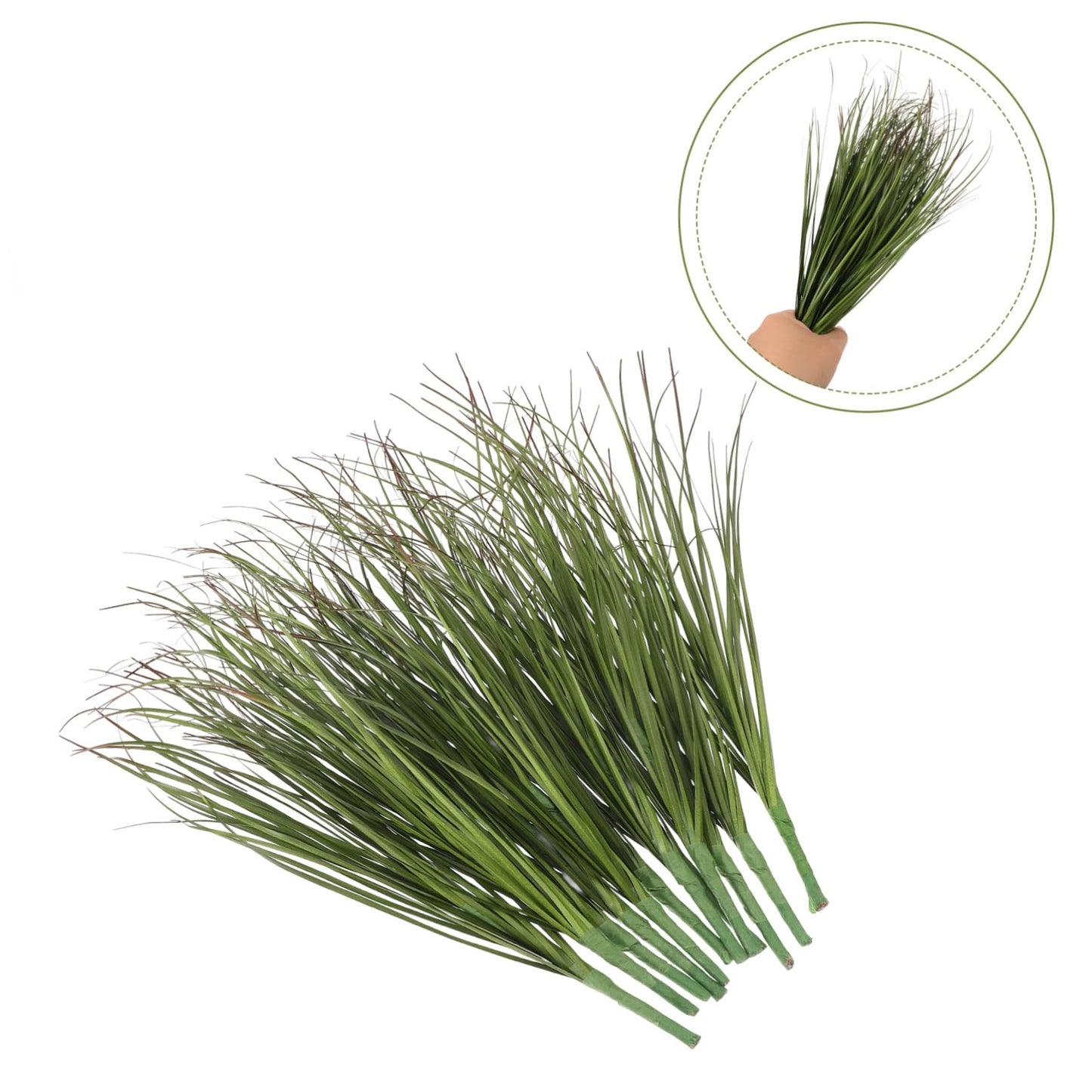 TOPPERFUN 12Pcs Artificial Grass, 11.79in Fake Grass Artificial Shrub Plants, Tall Plants Greenery Stems Weed for Room Indoor Home, Patio, Vase, Restaurant Decoration