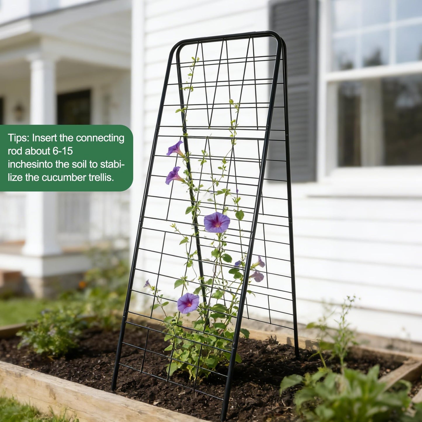 2 Pack Metal Heavy Duty 50"x17" Adjustable A-Frame Trellis,Rust-Proof Metal Garden Trellis for Raised Bed Climbing Plants,Cucumber,Tomatoes Outdoor