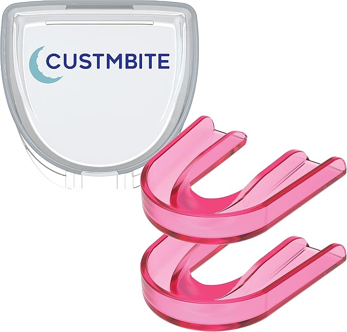 CustMbite Night Guard for Kids, Custom Fit Kids Mouth Guard for Teeth Grinding, Clenching, and Bruxism - Pink, 2 Pack