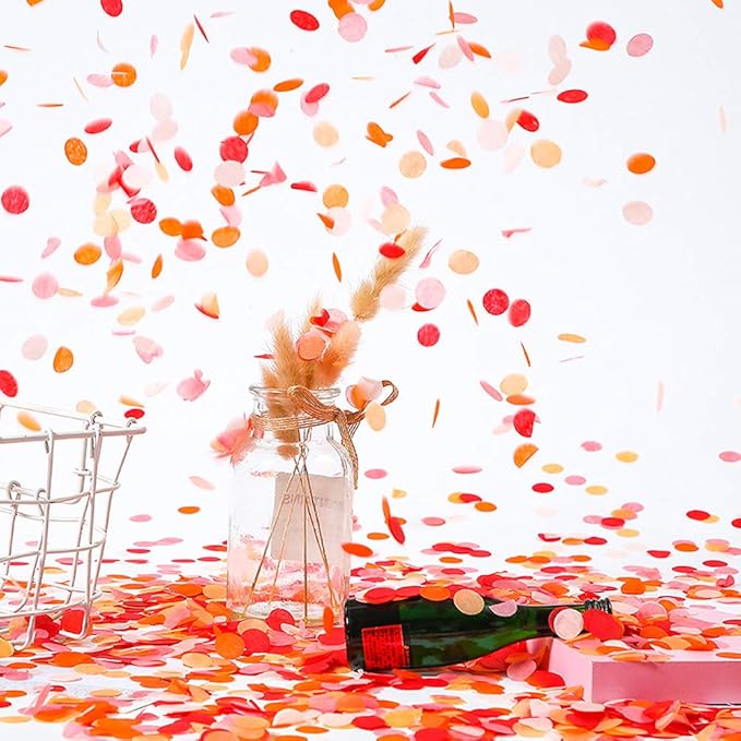 Red Paper Tissue Confetti 15mm Circles for Filled Balloons or Table Party Decoration - 5000 Pcs