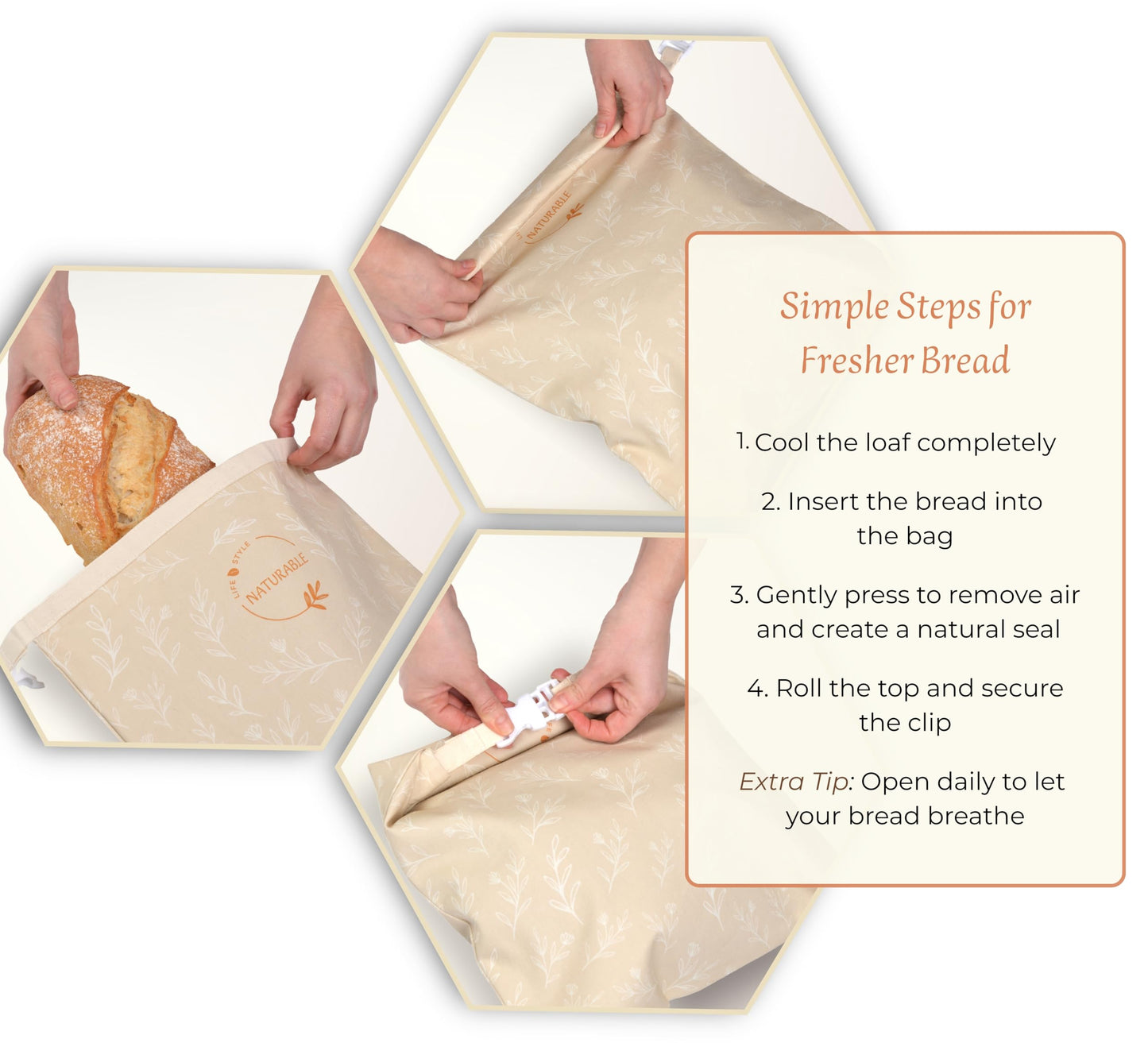 Beeswax Bread Bag for Homemade Bread & Beeswax Wrap Set, 2 XL Sourdough Bread Bags + 2 Beeswax Wraps for Food | Keep Bread Fresh, Breathable, Reusable & Less Waste Storage for Home Bakers (Beige)