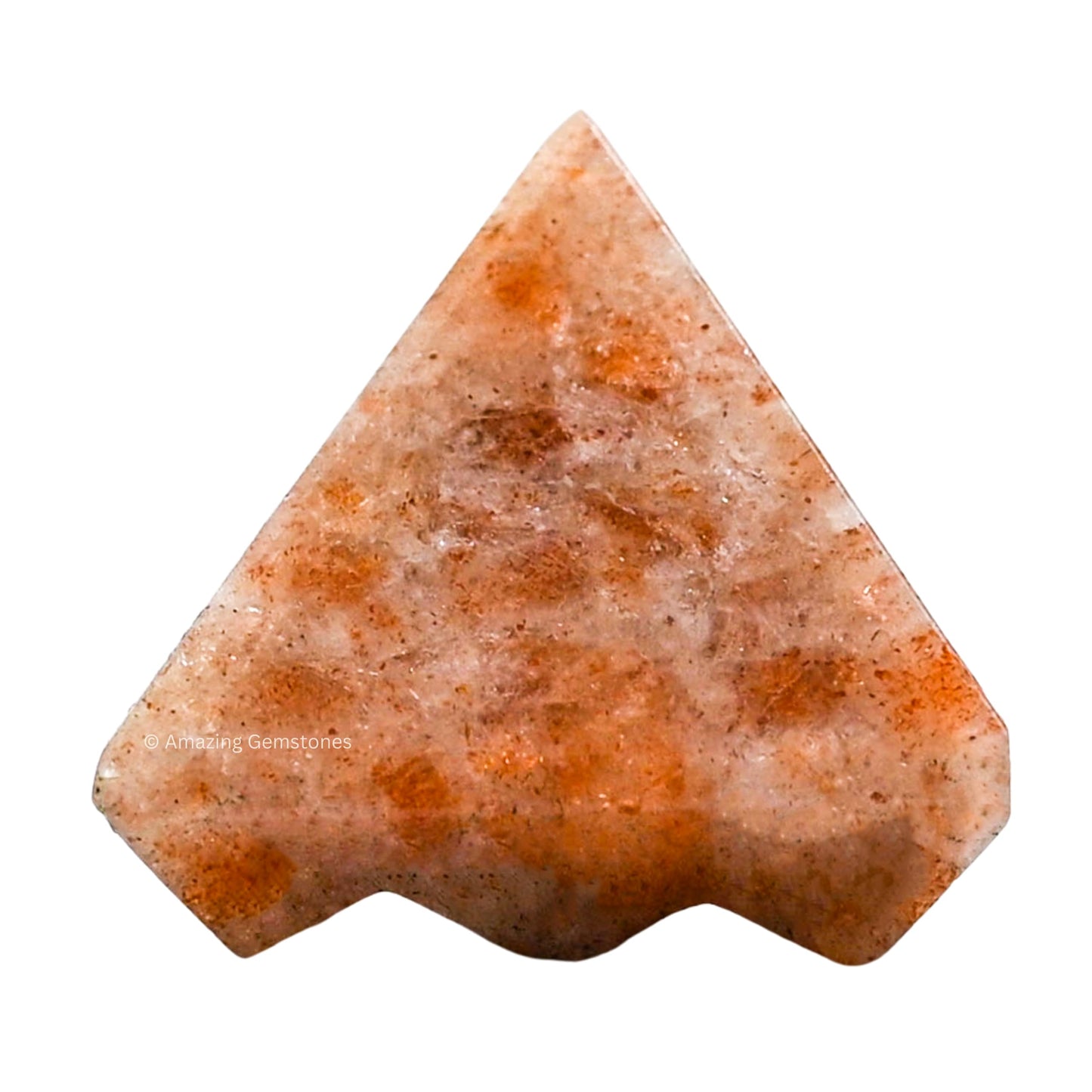 Amazing Gemstone Sunstone Crystal Pyramid with 9 Pyramid Plate Bottom - 1" Mini Pyramid Figurine of Natural Stone Pyramid for Meditation, Reiki, Chakra Balancing Vastu Pooja and Crystal Grids