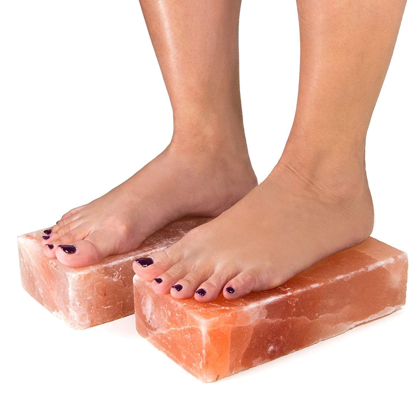 2 Pack of 100% Himalayan Salt Detox 4"x8"x2" Foot Bricks by Black Tai Salt Co.