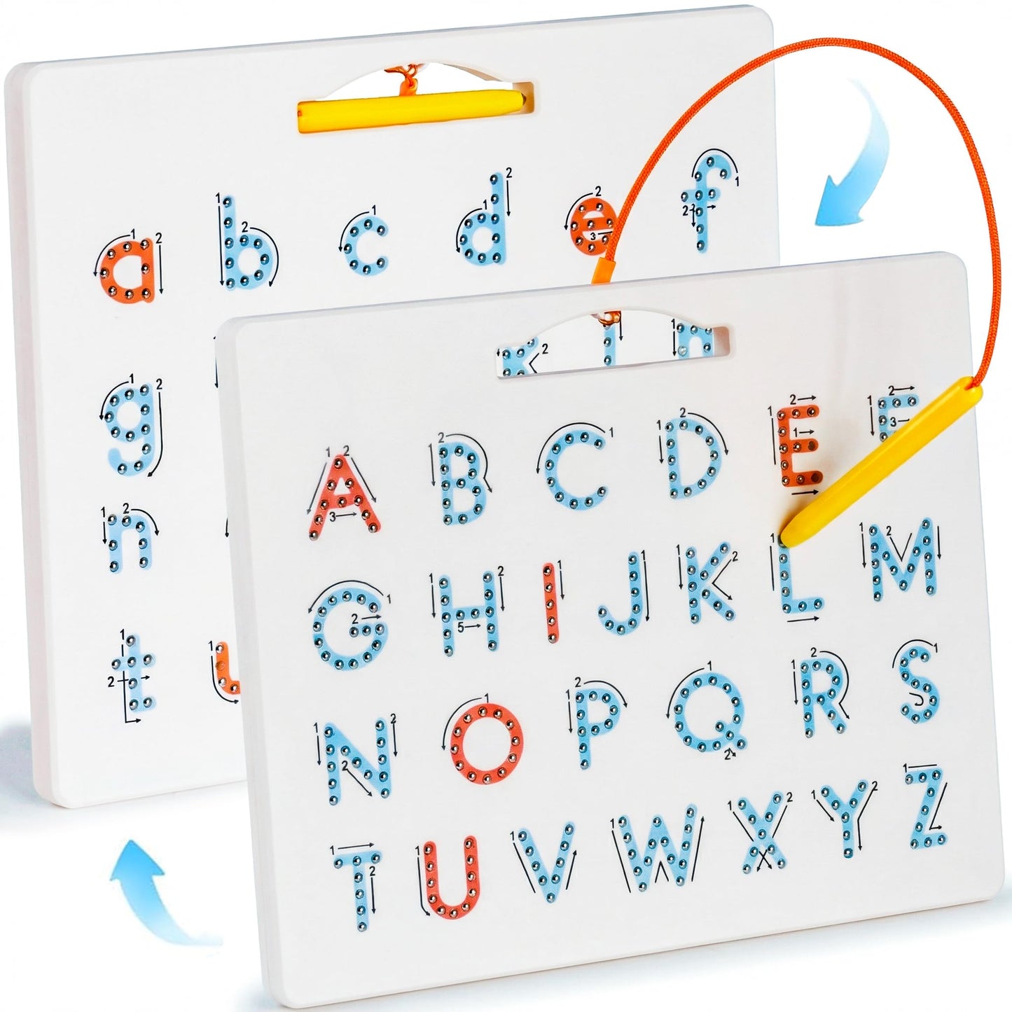 LovesTown Magnetic Alphabet Tracing Board, Double Sided Magnetic Letter Board for Kids Preschool Educational Learning Toys for Toddlers