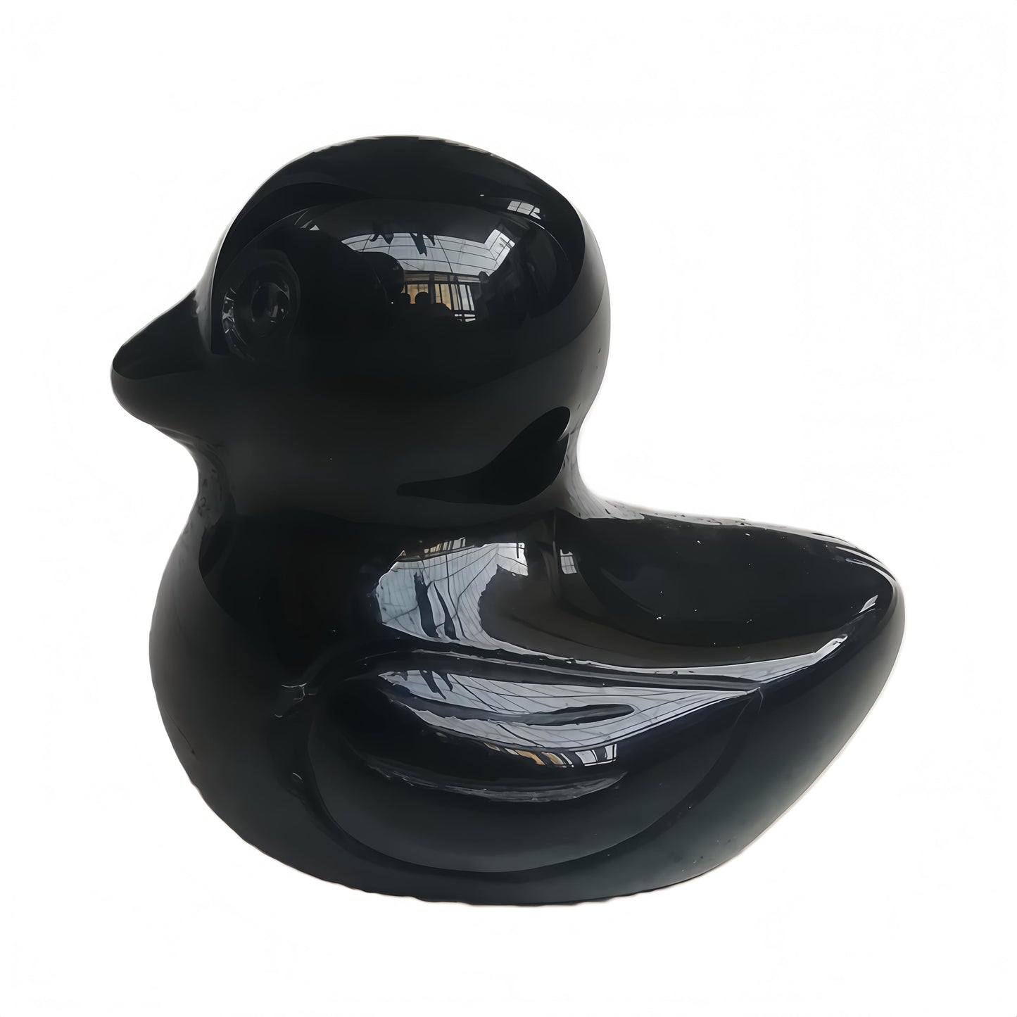 Bacatgem Natural Black Obsidian Crystal Duck Carving Positive Energy Home Decoration Desk Decor,1.18 Inchs Crystal and Healing Stone Ornament