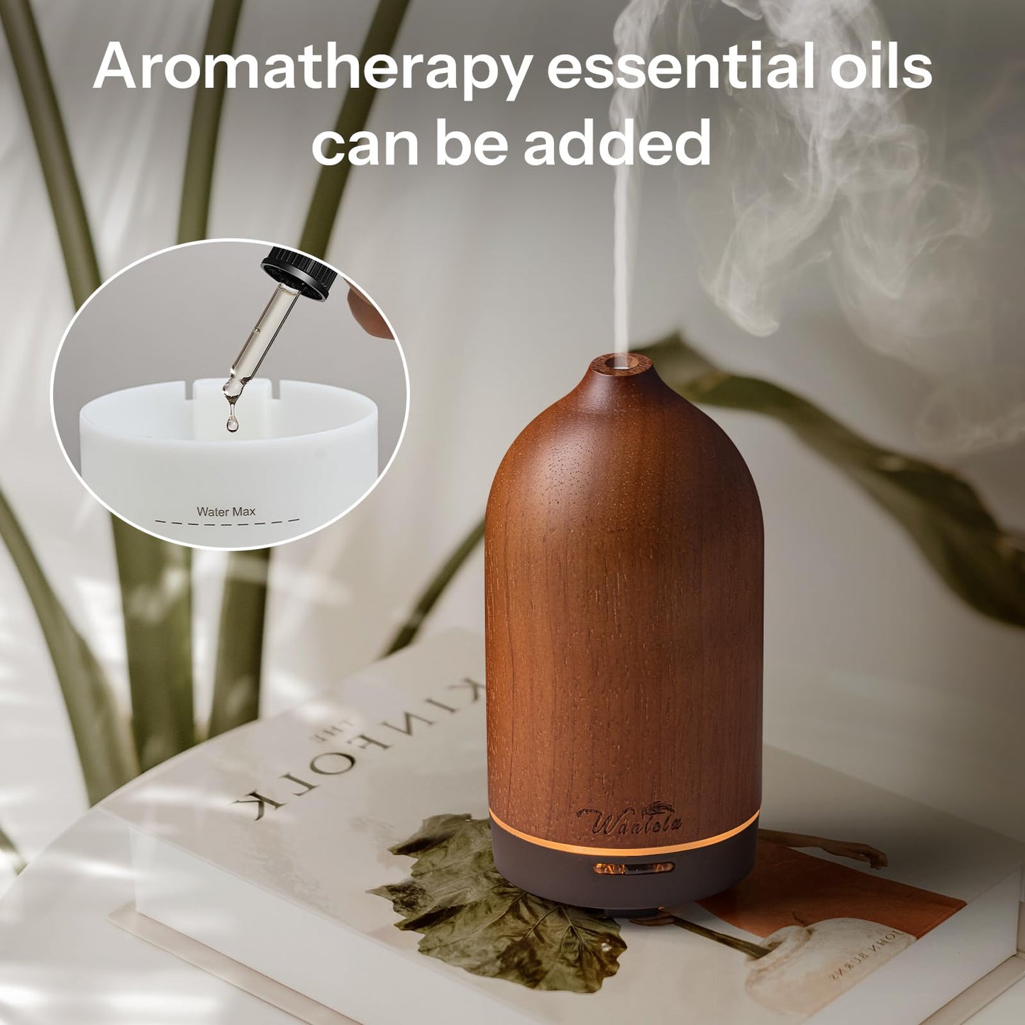 Wanlola 120ml Wood Essential Oil Diffuse - Oil Diffuser for a Pleasant Indoor Atmosphere -Aromatherapy Diffusers for Home or Office