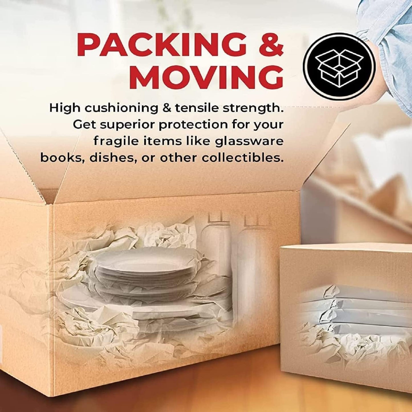 WAUPPY 70 Sheets Newsprint Packing Paper Sheets for Moving, Shipping, Box Filler, Wrapping and Protecting Fragile Items 1.8 Lbs (26” x 15”)